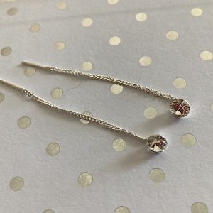 Really cute dangle earrings. Pretty rhinestone. 925 Silver. NWOT